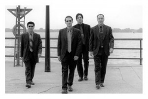 ...with Raoul and The Big Time. Left to right, bass player Ka-Cheong Liu, on harmonica and vocals, Raoul Bhaneja, myself, and guitarist Darren Gallen. Photo: Allana Haradyn 